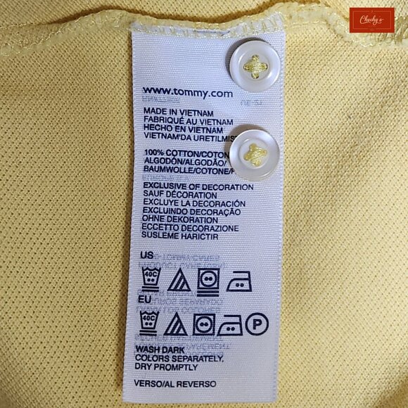Tommy Hilfiger Yellow Polo Shirt Short Sleeve Custom Fit SzXL (ID38) - Picture 7 of 7